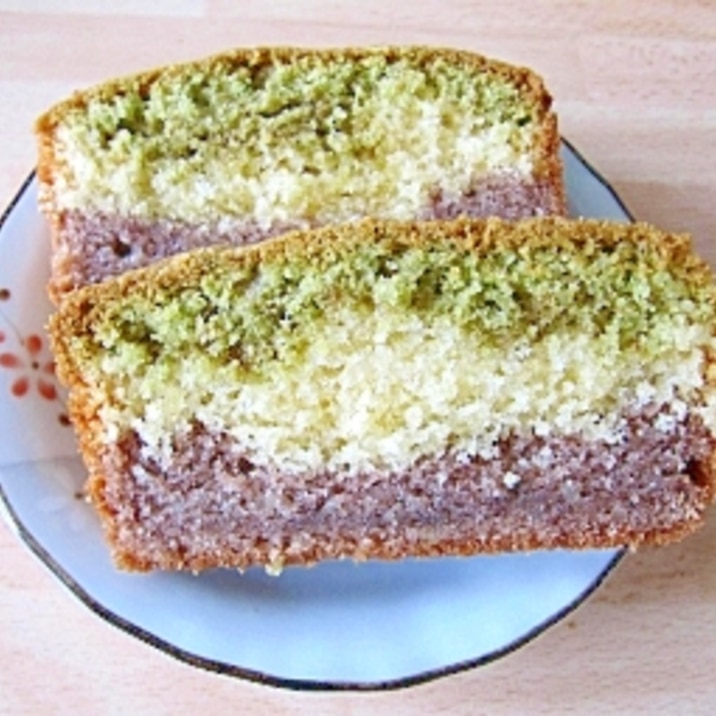 抹茶&餡子で和風3色パウンドケーキ